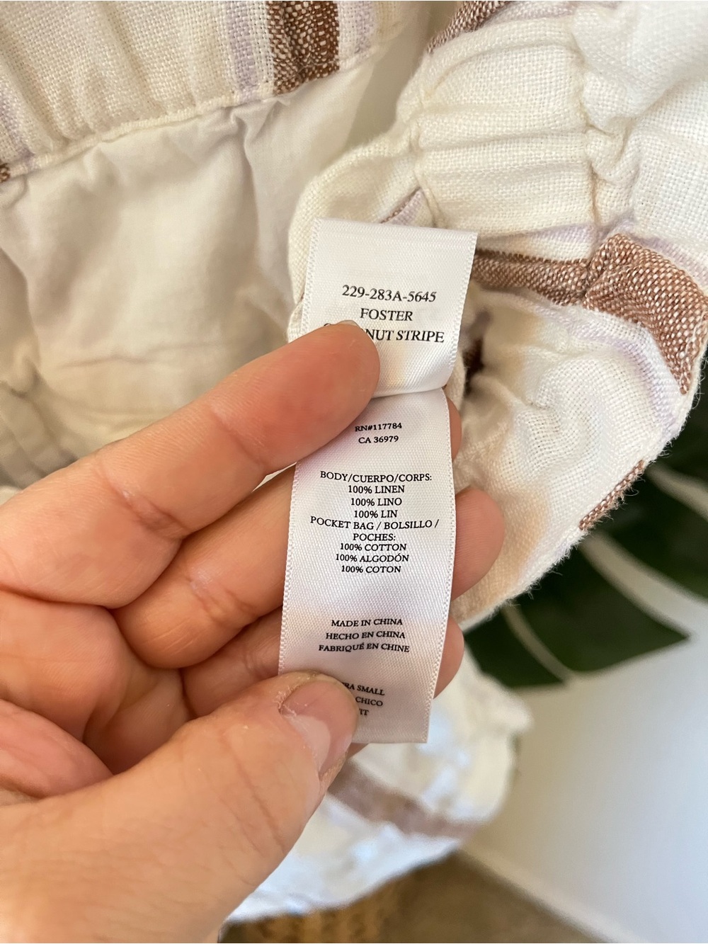 🤍 Rails 100% Linen Foster Coconut Stripe Linen Shorts XS | Luxury Linen Shorts - Picture 8 of 9